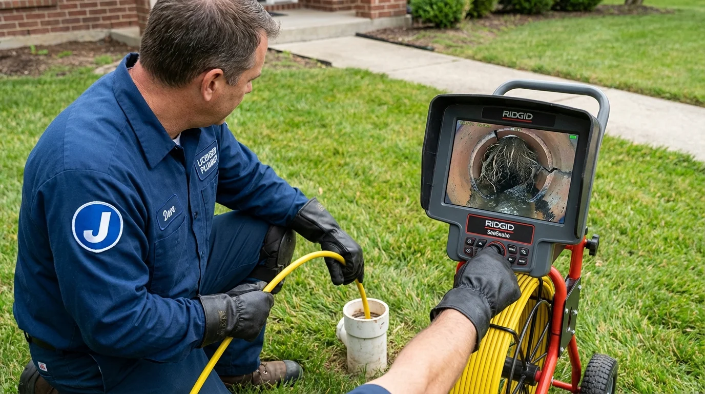 Sewer camera inspection being performed by Johns Plumbing LLC in The Plains