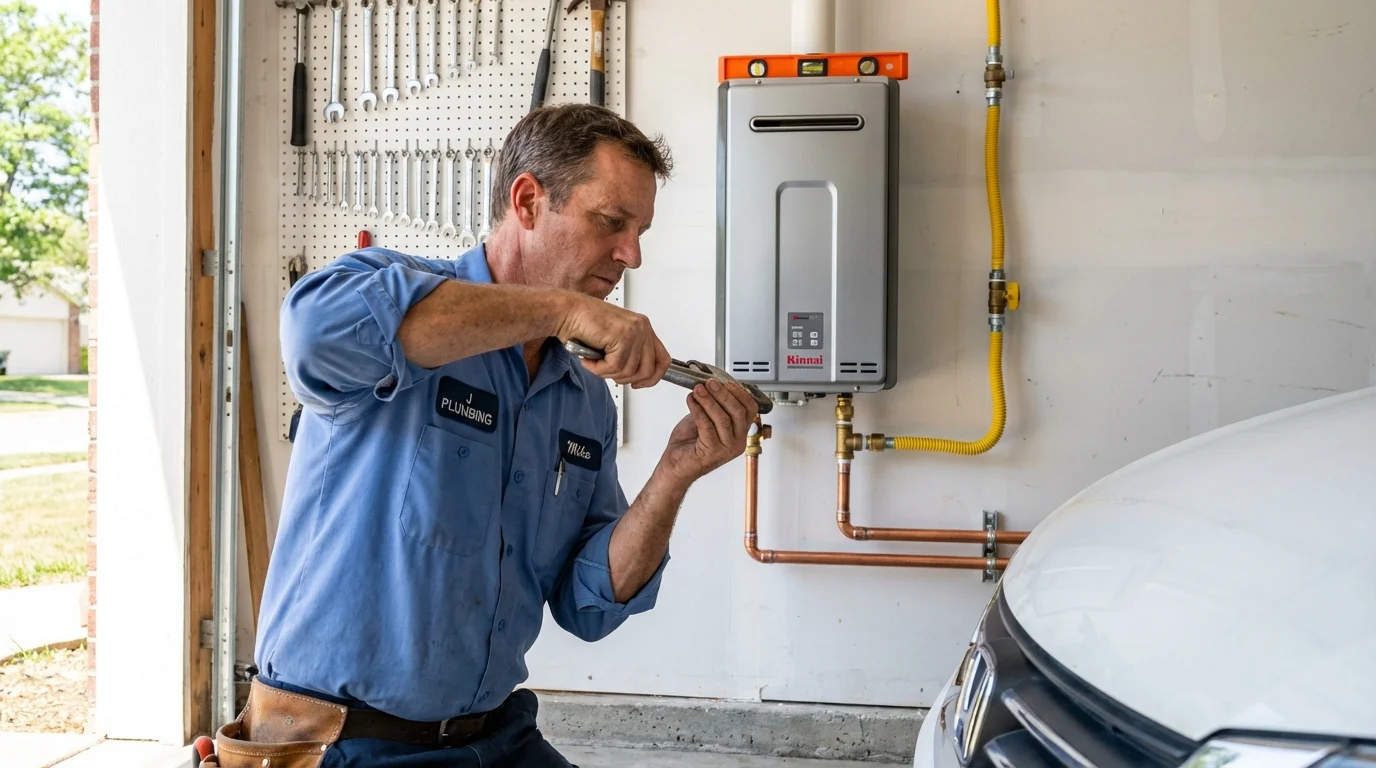 Tankless water heater installation by a Johns Plumbing LLC plumber in The Plains
